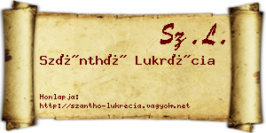 Szánthó Lukrécia névjegykártya